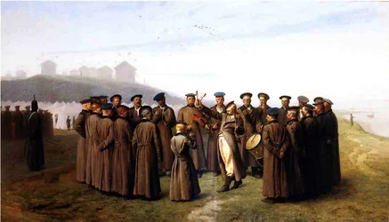 Ryska soldater kopplar av, 1855